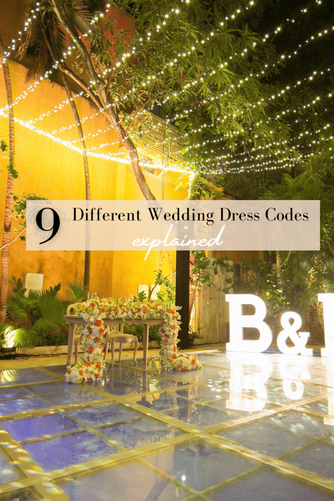 different wedding dress codes