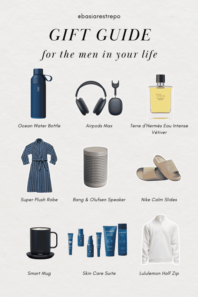 A pin design sharing the best Christmas Gift Ideas for Men.